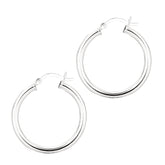Sterling Silver 3x25mm Hoop Earring